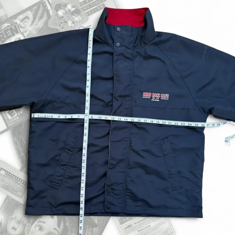 90’s Navy Blue & Red Graphic Hard Rock Cafe Orlando Zip Up